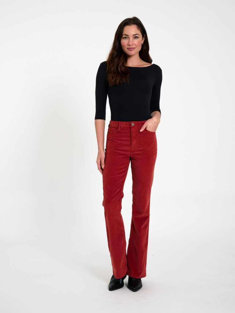 Bombshell Bell Corduroy in Burnt Red