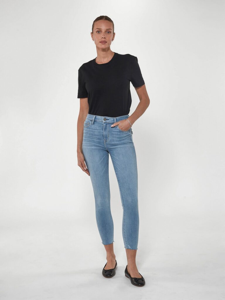 Bombshell Crop Skinny w/RawHem in Laguna